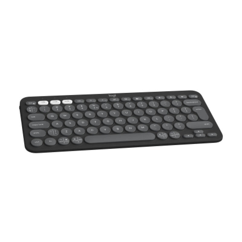 Teclado Inglés Logitech Pebble Keys 2 K380s Rf Wireless + Bluetooth Qwerty Internacional De Ee.Uu. Grafito