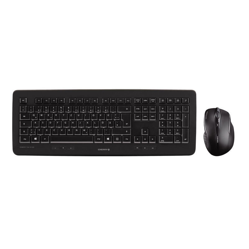Teclado Inglés + Ratón Cherry Dw 5100 Rf Inalámbrico Ee. Uu. Negro