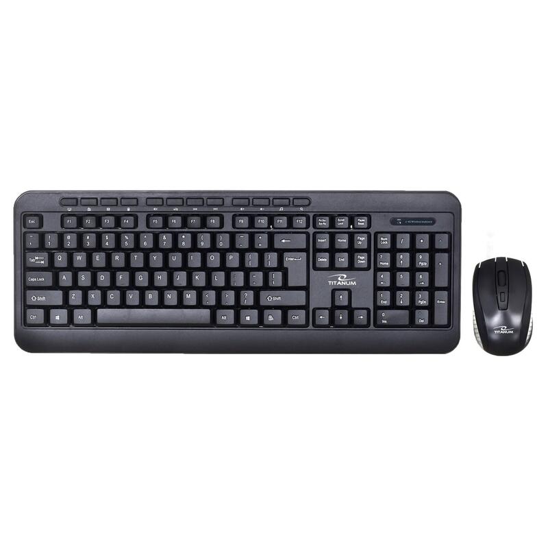 Teclado Ingles + Ratón Titanum Tk109 Wireless Set Usb - Negro
