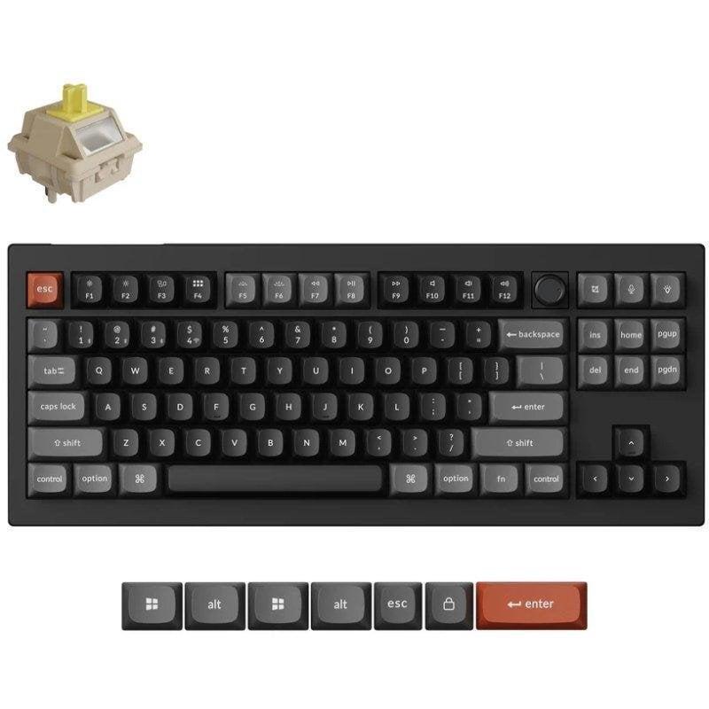 Teclado Keychron V3 Ultra 8k Tkl Rgb Mecánico Inalámbrico Hot-Swappable Spanish Layout Keycaps Pbt