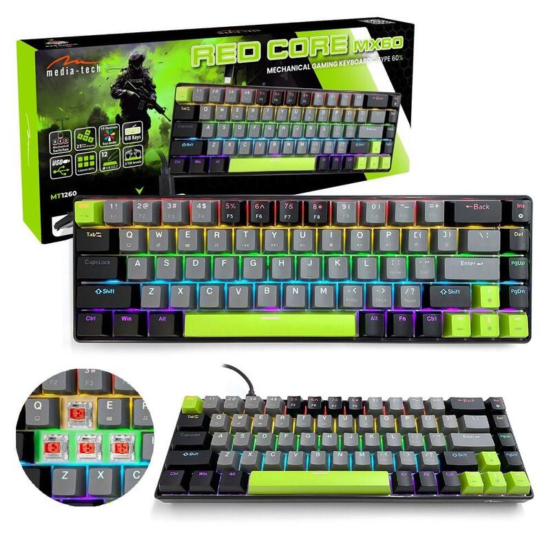 Teclado Mecánico 60% Red Core Mx60 Mt1260
