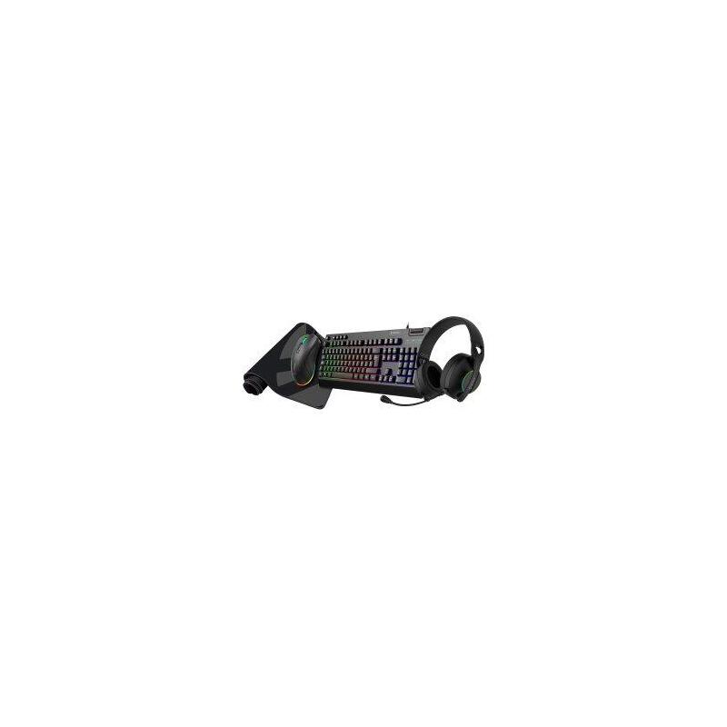 Teclado Español Unykach Pack Gaming Nova 4 En 1 Ratón Cascos, Alfombrilla