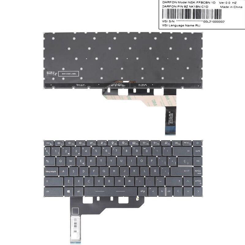 Teclado Msi Stealth 15m Gs66 Stealth Ge66 Raider Negro (Retroiluminado Win8)