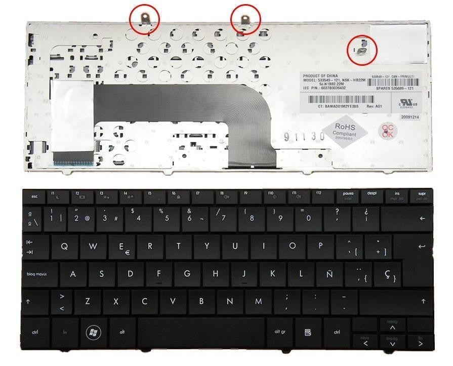 Teclado Para Portátil Hp Mini 533549-071 Nsk-Hb22m 9j.N1b82.22m 6037b0039432
