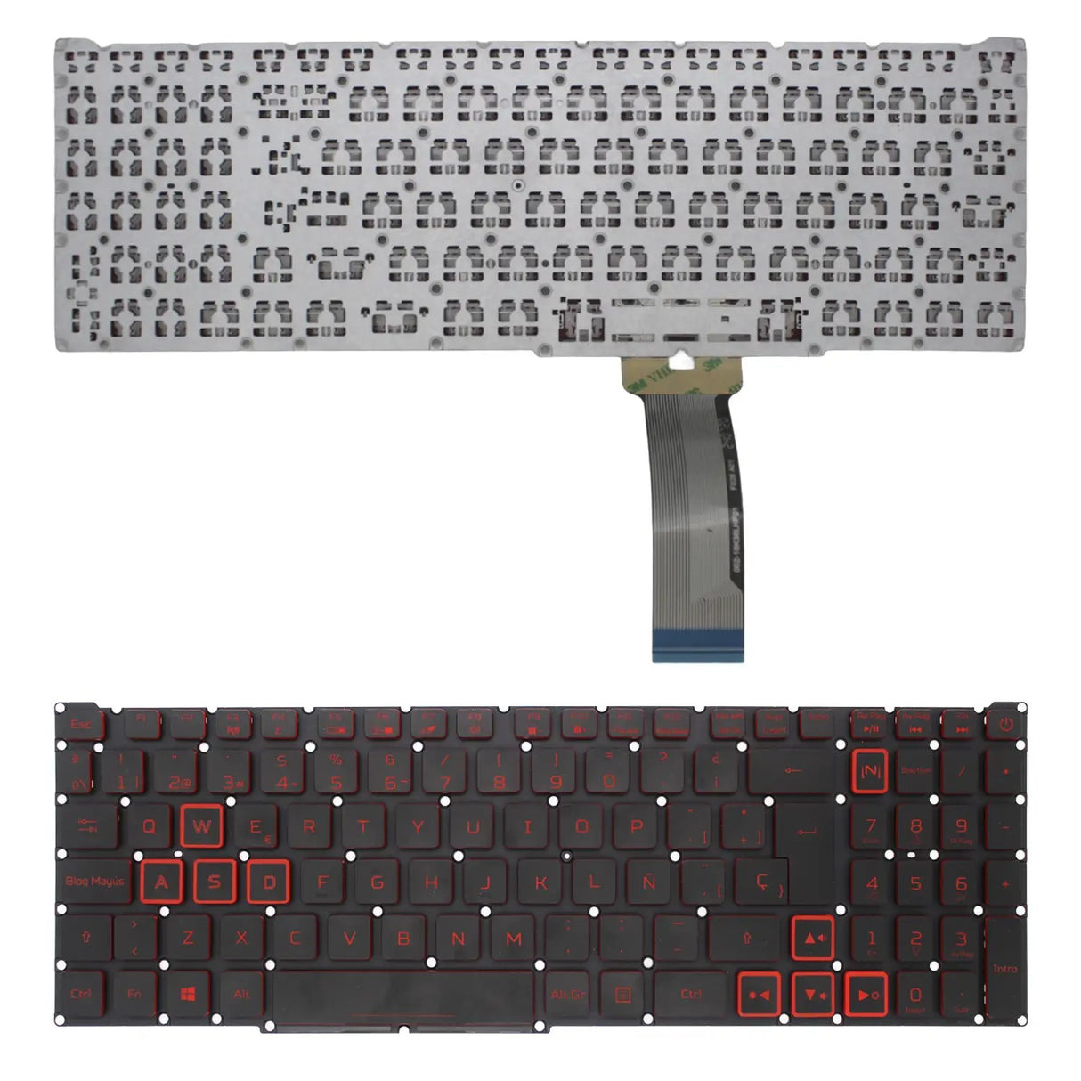 Teclado Para Portátil Acer Nitro-4 An515-54 An515-43 An517-51 An715-51 Negro Y Rojo
