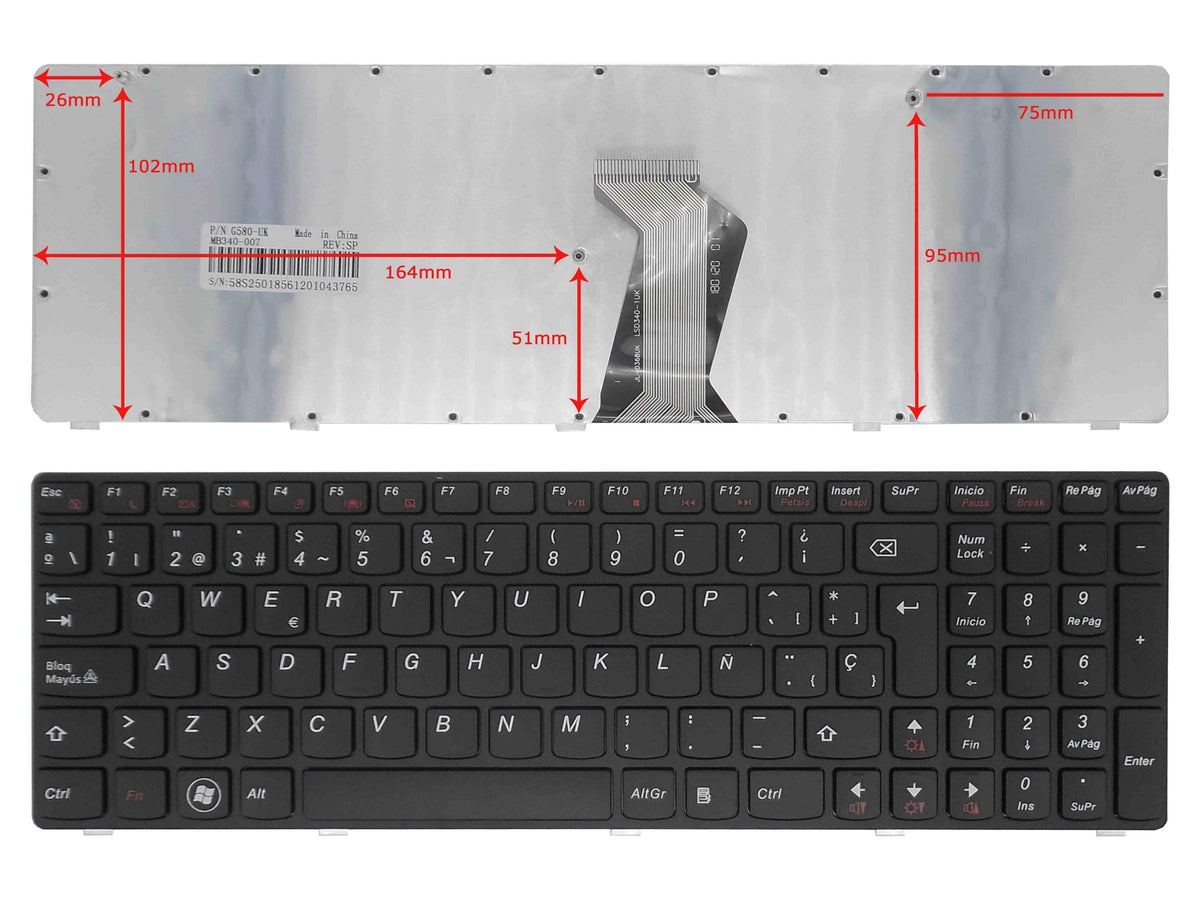 Teclado Para Portátil Lenovo Ideapad G580 G585 V580 V585 Z580 Z585 35007546
