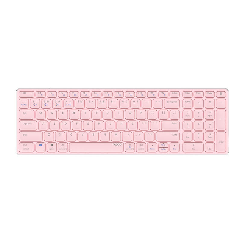 Teclado Rapoo Wireless Y Bluetooth E9700m Portugues 2.4ghz Bt 3.0 5.0 DiseãO Ultrafino Bateria