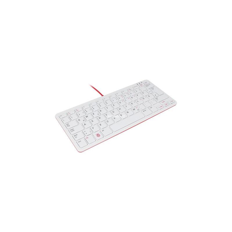 Teclado Raspberry Pi Oficial De La Fundación Raspberry Pi Blanco/Rojo, Diseño De, Incl. Concentrador Usb De 3 Puertos Rb-Tasta01w