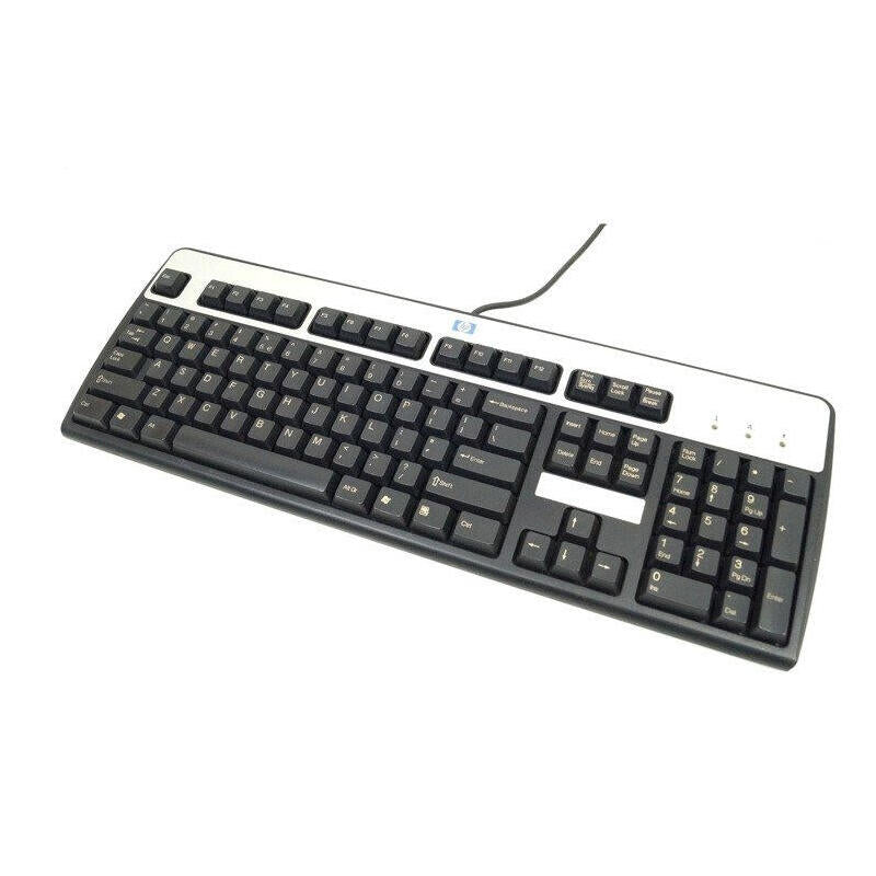 Teclado Reacondicionado Hp Sk-2885 / Ku0316 Español (Qwerty) Negro/Plata Con Cable Usb 1 Año De Garantia