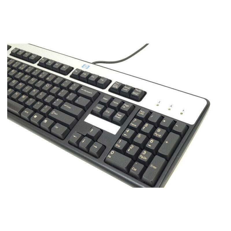 Teclado Reacondicionado Hp Sk-2885 / Ku0316 Español (Qwerty) Negro/Plata Con Cable Usb 1 Año De Garantia