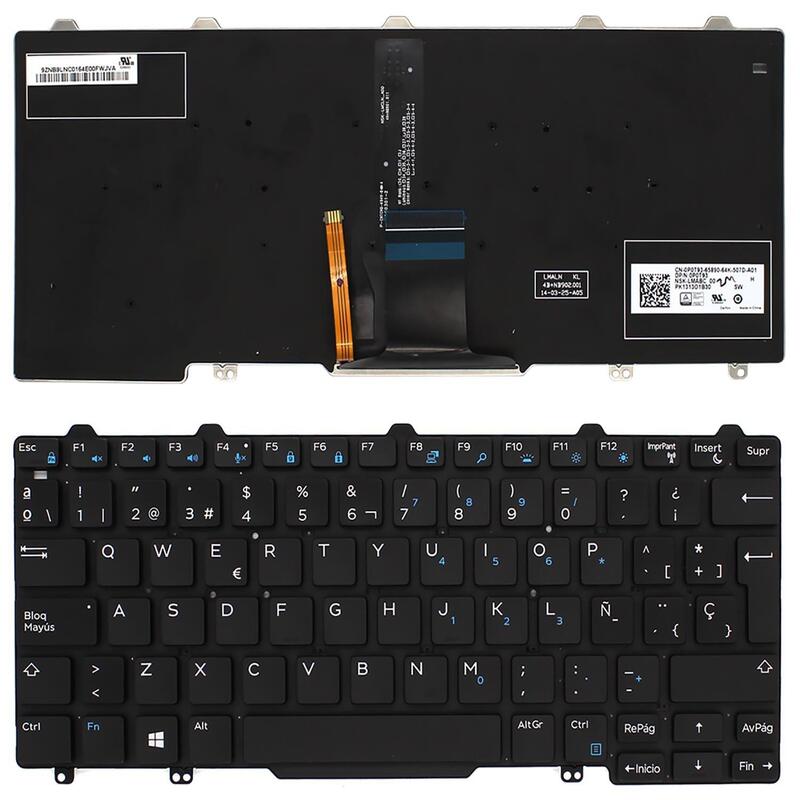 Teclado Retroiluminado Para Portátil Dell Latitude E7250 En Español