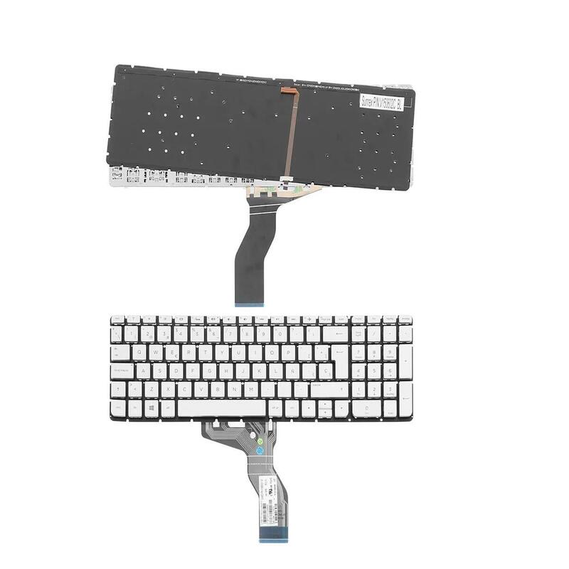 Teclado Retroiluminado Para Portátil Hp Pavilion 15 Ab Plata