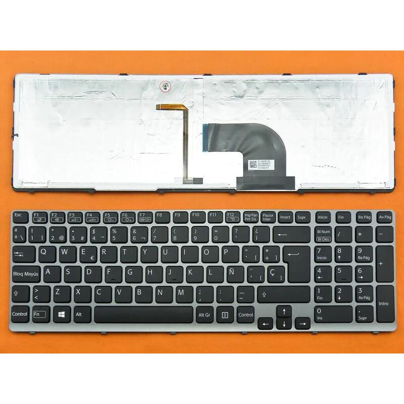 Teclado Retroiluminado Para Portátil Sony Sve15 Gris