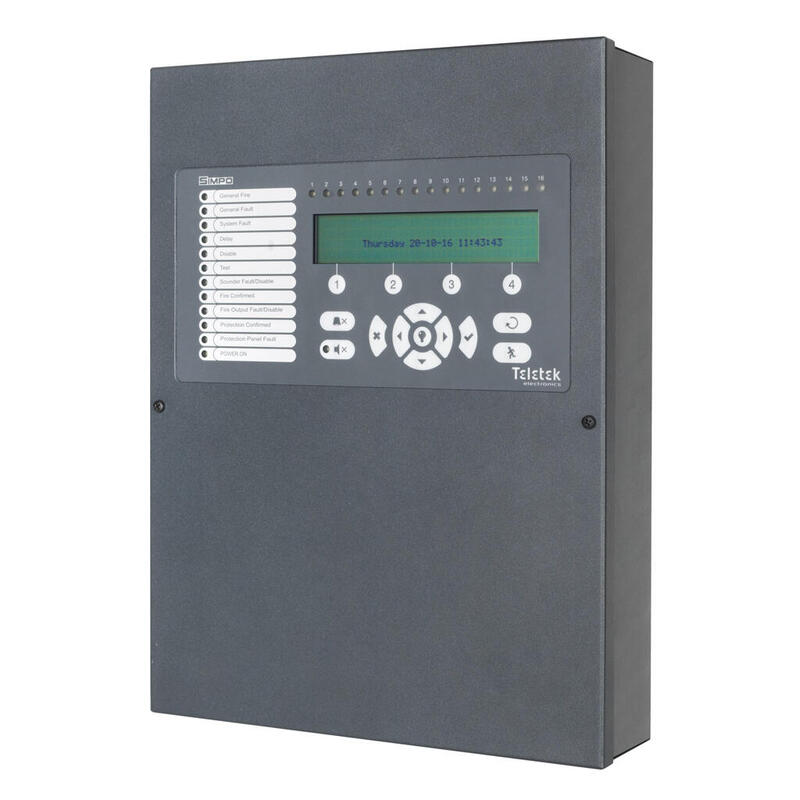 Teletek Simpo Central Analógica Simpo, 1 Lazo, Ampliable A 2. Hasta 250 Dispositivos Por Lazo