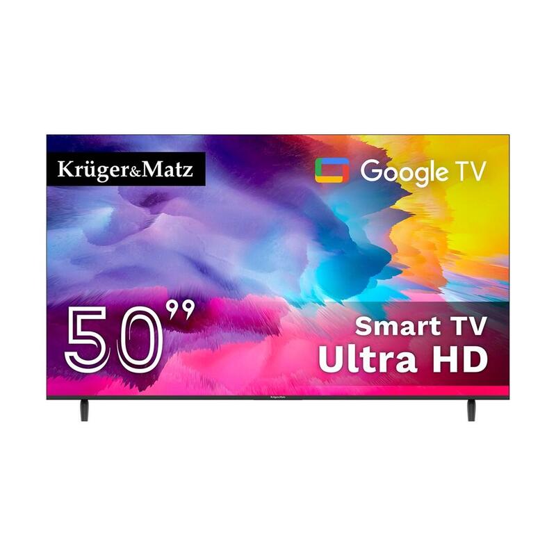Televisor Inteligente Uhd Krüger&Matz Km0250uhd-G De 126 Cm (50") Con Wi-Fi, Color Negro.
