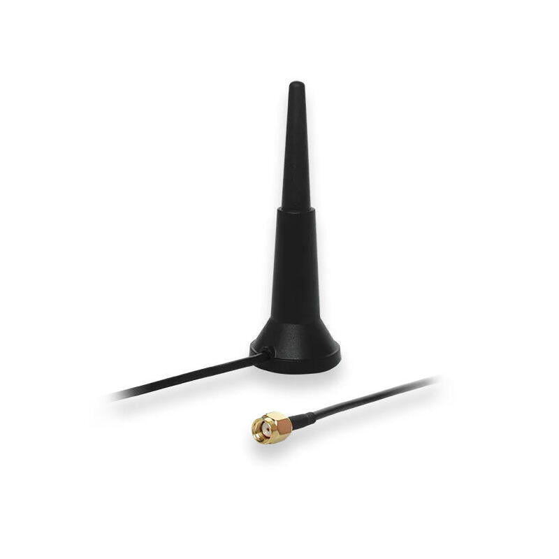 Teltonika Antena Wi-Fi Sma Magnética De Doble Banda Negra, Base Magnética Pr1krd30