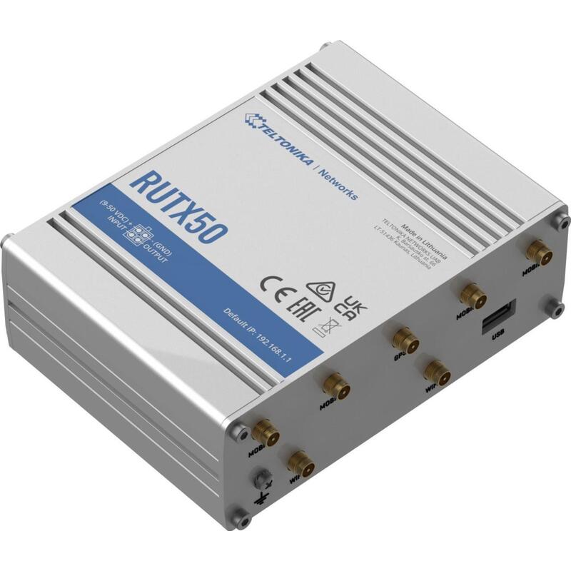 Teltonika Rutx50 Router Teltonika Industrial 5g 2xsim Wi-Fi5 5xrj45 Usb 1xdigital I/O