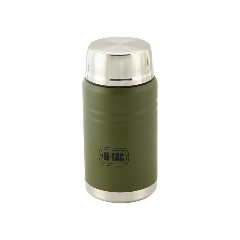 Termo Para Alimentos M-Tac Un-R02-750a Con Cuchara Plegable De Acero Inoxidable, 750 Ml, Color Oliva
