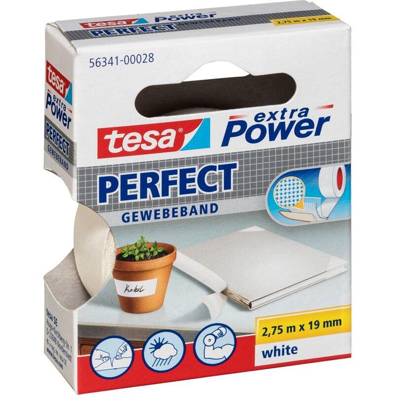 Tesa Gewebekleb. 2,75m X 19mm Extra Power Weiss Perfekt 56341