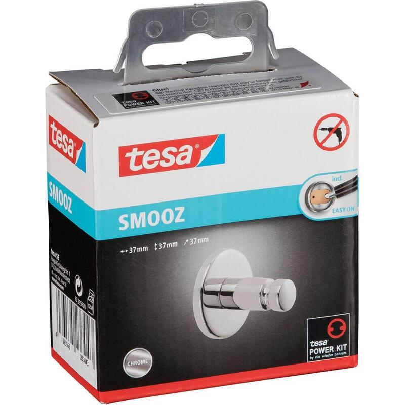 Tesa Smooz Adhesive Hook 40318 Chrome, Round Design