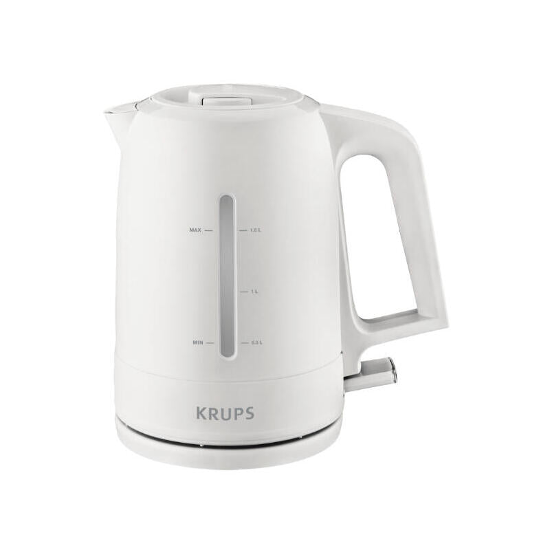 Tetera Eléctrica Krups Bw 2441 1,6 L 2200 W Blanco, Hervidor De Agua Blanco, 1,6 L, 2200 W, Blanco, Acero Inoxidable, Indicador De Nivel De Agua, Filtrado