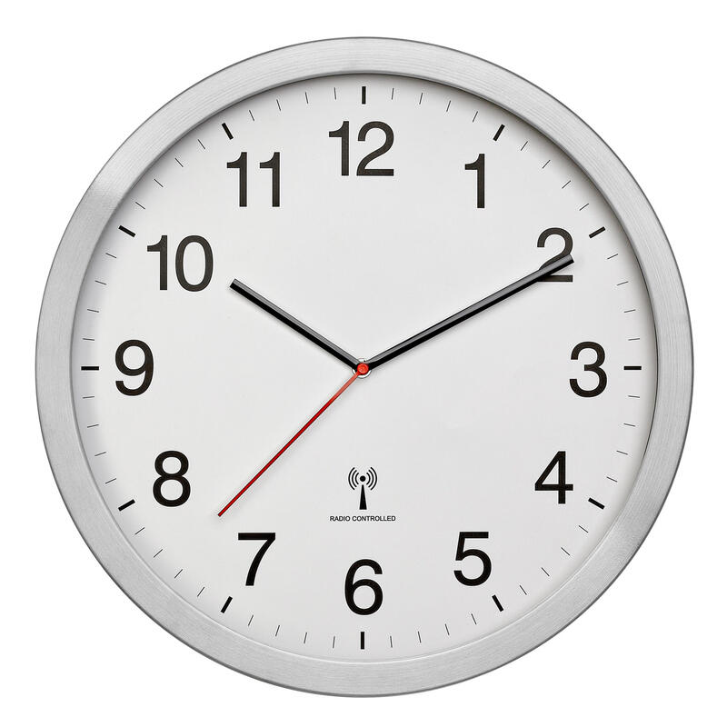Tfa-Dostmann 60.3545.02 Reloj De Mesa O Pared Reloj Analógico Alrededor Aluminio, Blanco