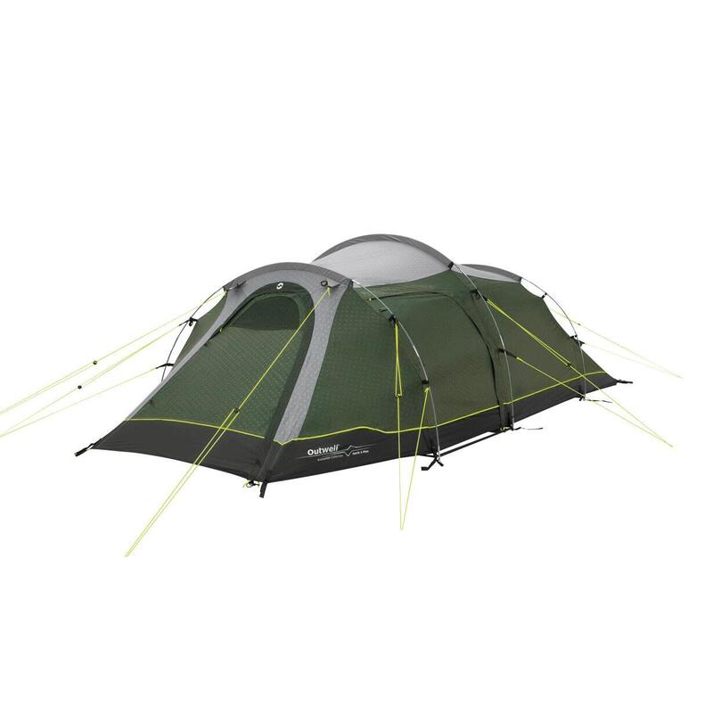 Tienda De Campaña Túnel Outwell Earth 3 Plus De Dos Habitaciones Para 3 Personas, Verde