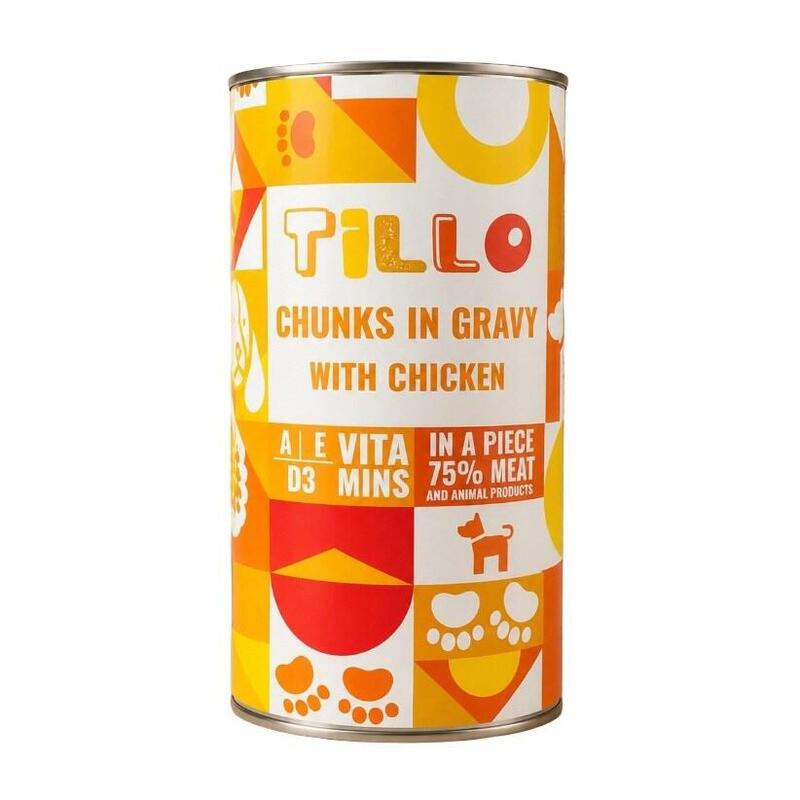 Tillo Trozos En Salsa Z Kurczakiem Comida Húmeda Para Perros 1250g