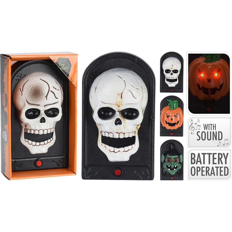 Timbre Halloween, A Pilas, Con Sonido, 3 Modelos. 21x12,5x6cm. Basics