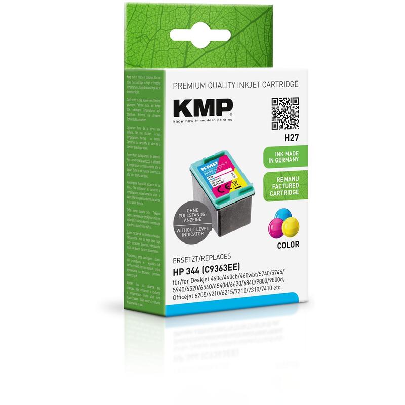 Tinta Kmp 3 Colores C M Y Deskjet 5740 5940 6540 6620 6840 6940 6980 9800 Photosmart 8050 8150 8450 8750 - Nº 344