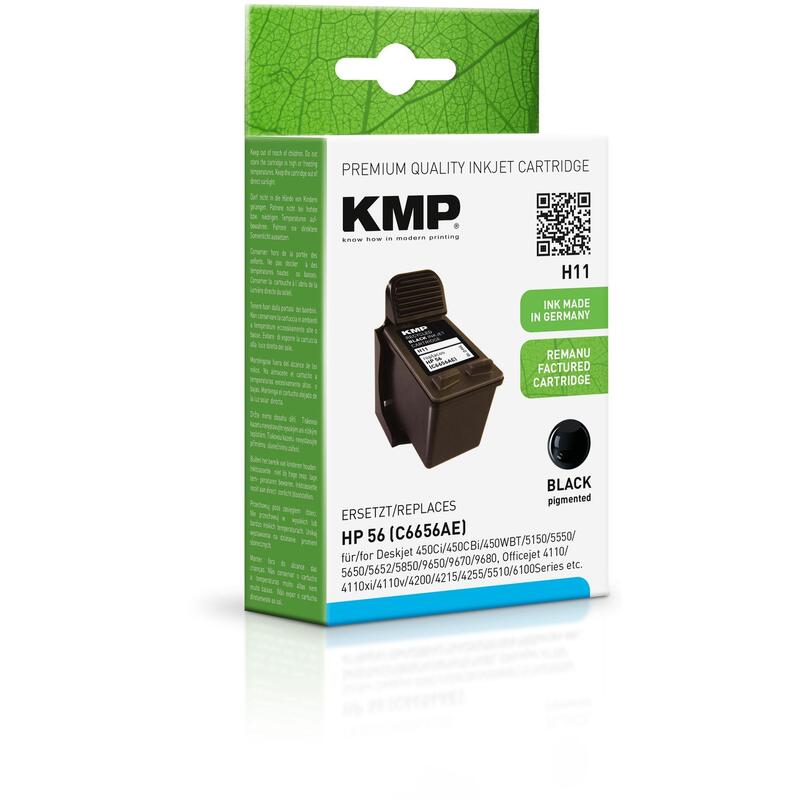 Tinta Kmp Negro Deskjet 450ci Cbi Wbt 5150 5550 5650 5652 5850 9650 9670 9680 Officejet 4110 Xi V 4200 4215 4255 5510 6100 Series 6110 Photosmart 7260 7450 7550 7660 7760 7960 P7150 7350 - Nº 56