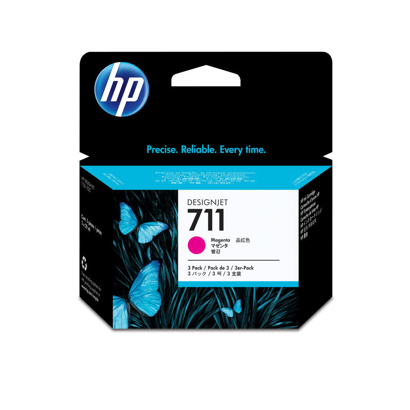Tinta Original Hp 711 Multipack 3 Cartuchos Magenta