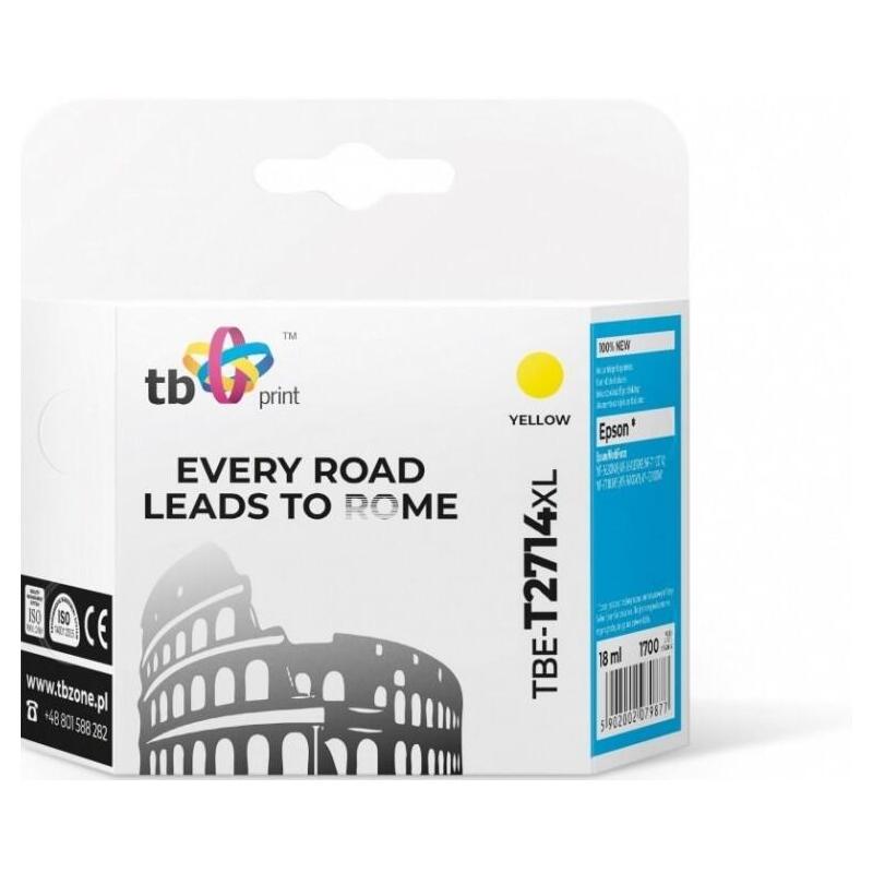 Tinta Para Epson Wf-3620 Tbe-T2714xl Amarillo 100 Nuevo