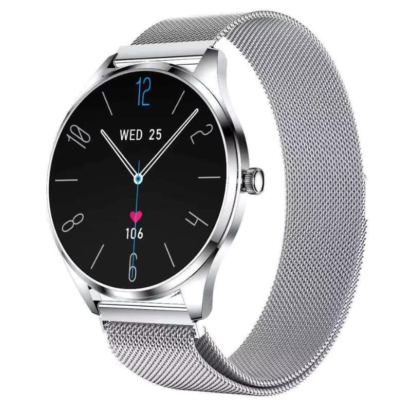 Tn99 Smartwatch Con Correa Milanesa Plata Llamadas Bt