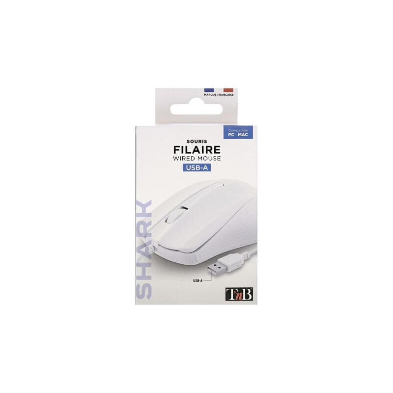Tnb Shark - Ratón Óptico Con Cable - Blanco