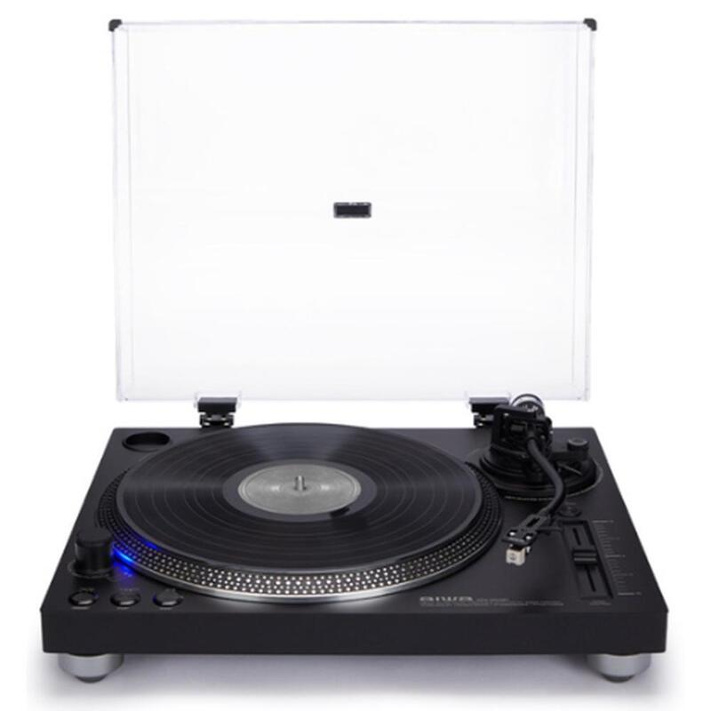 Tocadiscos Bluetooth Aiwa Apx-1200bt/Bk Bt 5.1 33/45 Rpm Grabacion Usb Plato Aluminio Color Negro