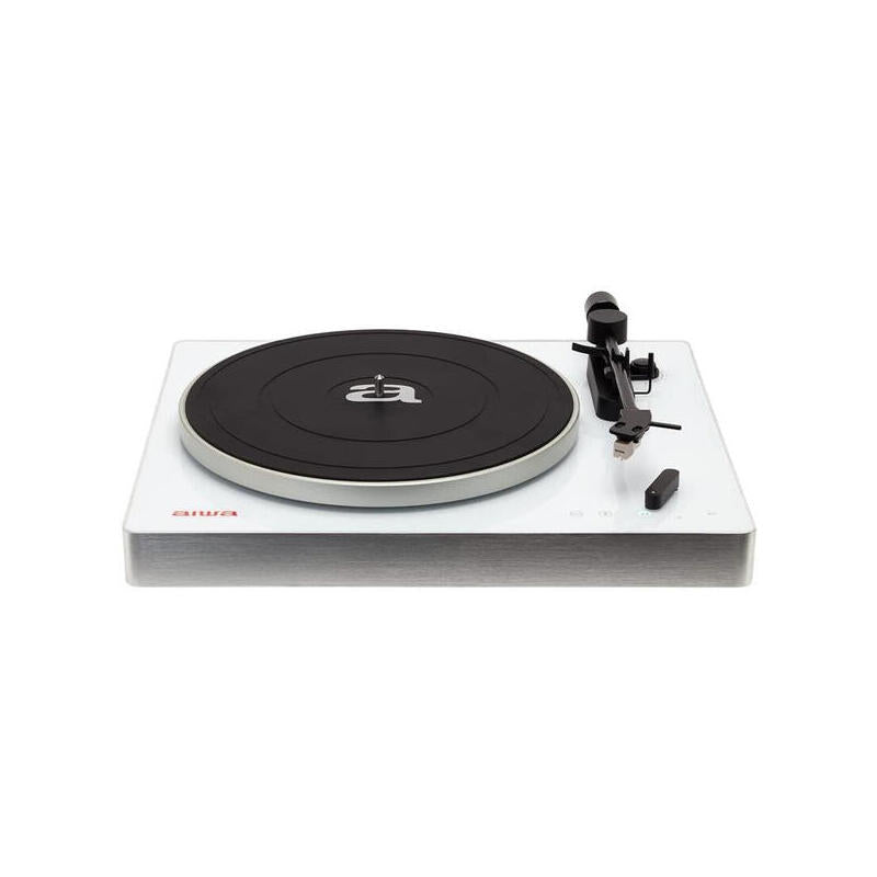 Tocadiscos Bluetooth Aiwa Apx-680bt White Alta Precision Bt 5.0 Plato De Metal 27.5cm Tres Velocidades 33, 1/3 ,45 Rpm Lector Grabador Usb/Sd