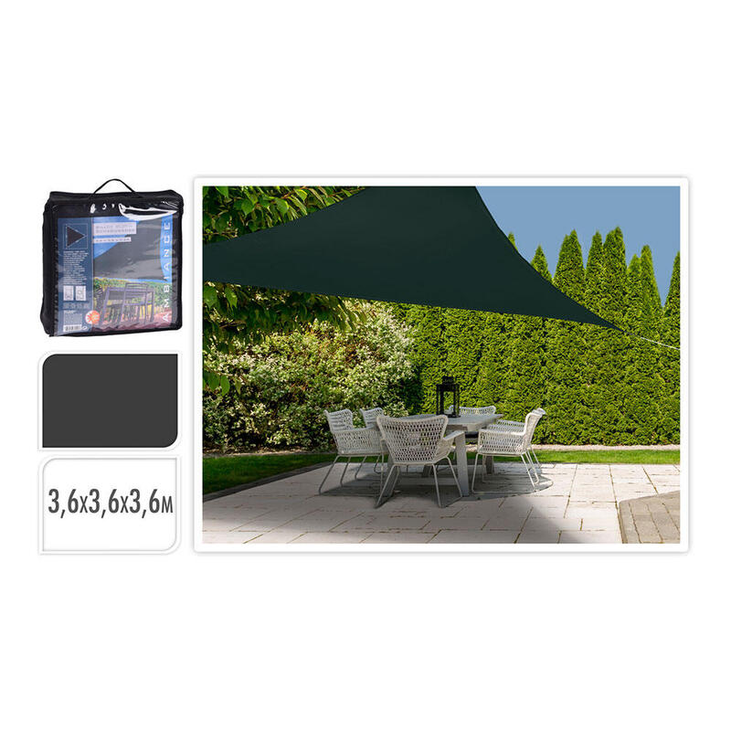 Toldo De Tela Triangular Color: Gris Oscuro 360x360x360cm Ambiance
