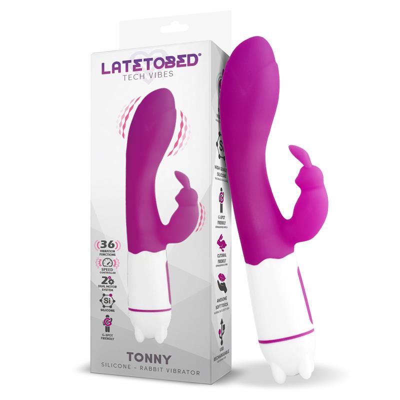 Vibrador Usb Punto G Tonny 36 Funciones Silicona Púrpura