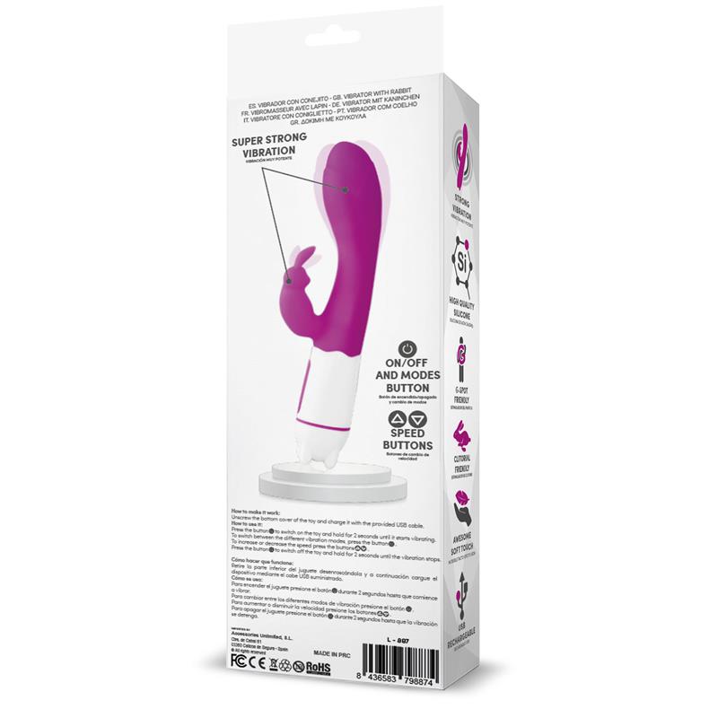 Vibrador Usb Punto G Tonny 36 Funciones Silicona Púrpura