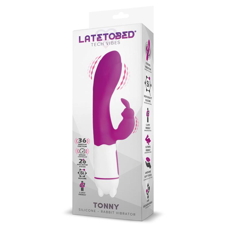 Vibrador Usb Punto G Tonny 36 Funciones Silicona Púrpura