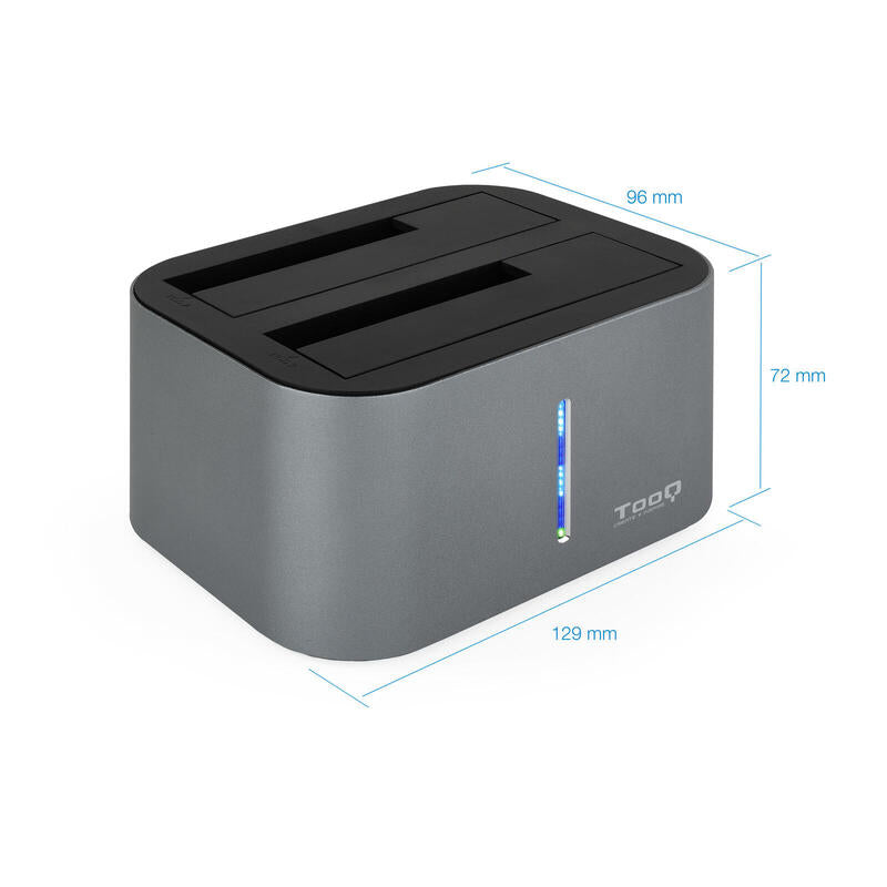 Tooq Docking Station Usb 3.0/3.1 Gen 1 - Hdd/Ssd 2.5", 3.5" Sata - Boton De Clonacion - Gris/Negro