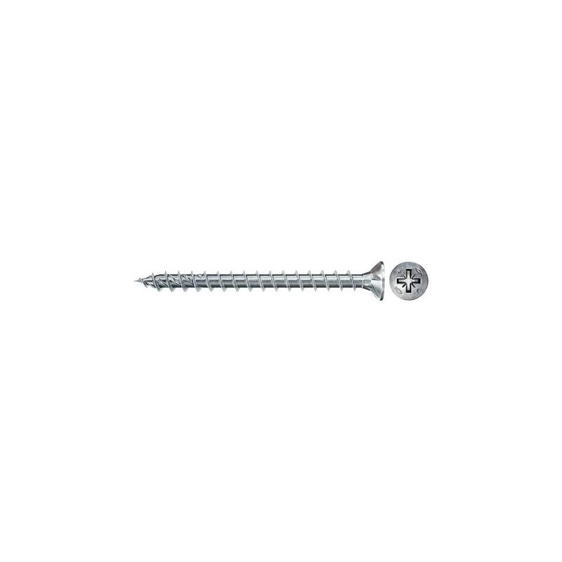 Tornillo Para Aglomerado Fischer Power-Fast Ii 4,0x40 Cabeza Avellanada Pz 100 Piezas, Rosca Completa, Galvanizado 670201