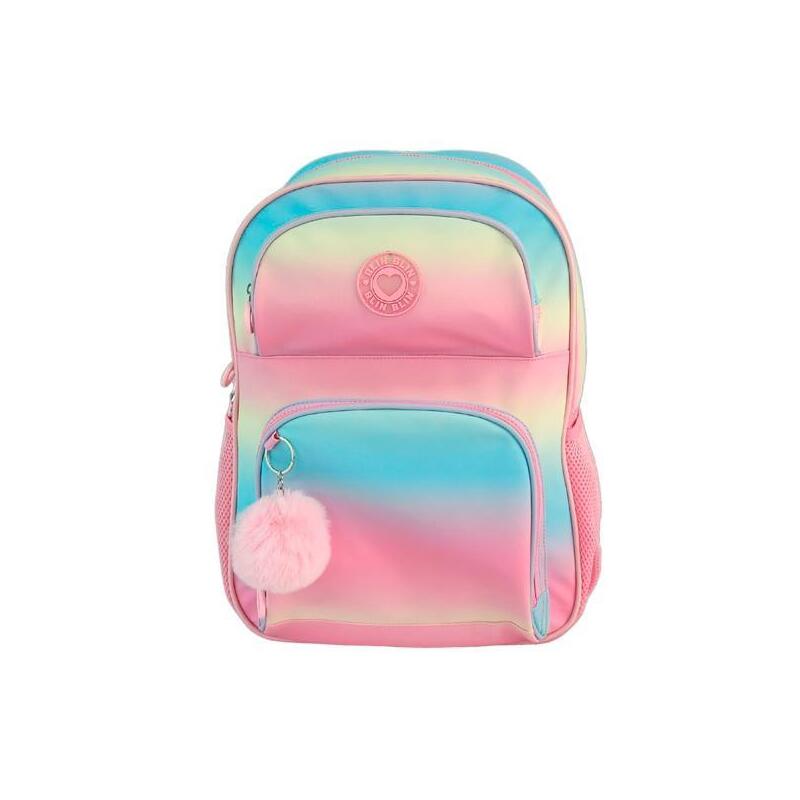 Toybags Mochila Primaria Blin Blin Gradient Pink Doble Compartimento 44x31x17cm Adaptable A Carro