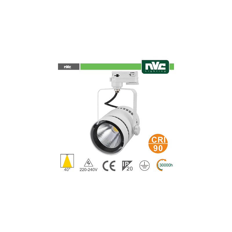 Traking Light Led - 50w 3000k 3000lm 40° Cri +90 White