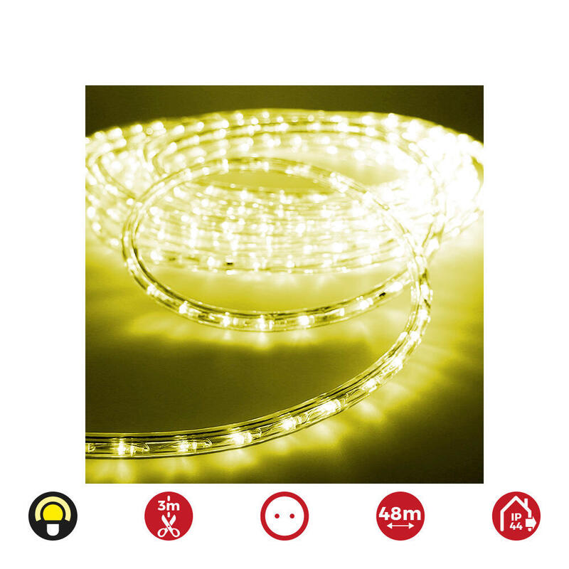 Tubo Flexiled Led 2 Vias Multifuncion 48m. 36 Leds/M Amarillo (Ip44 Interior-Exterior) Edm