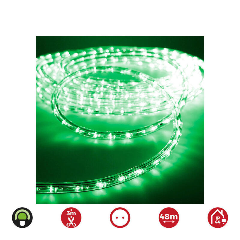 Tubo Flexiled Led 2 Vias Multifunción 48m. 36 Leds/M Verde 48m (Ip44 Interior-Exterior)