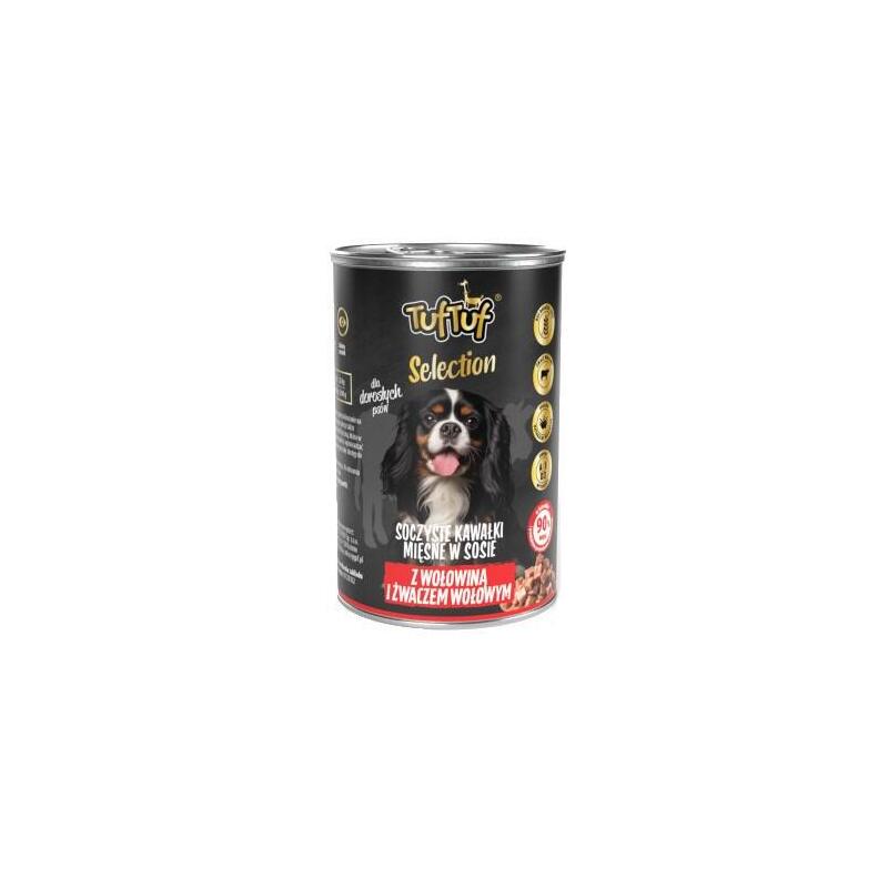 Tuf Tuf Selección Trozos De Carne Con Carne De Res Y Palito De Res Para Perro Lata 415g