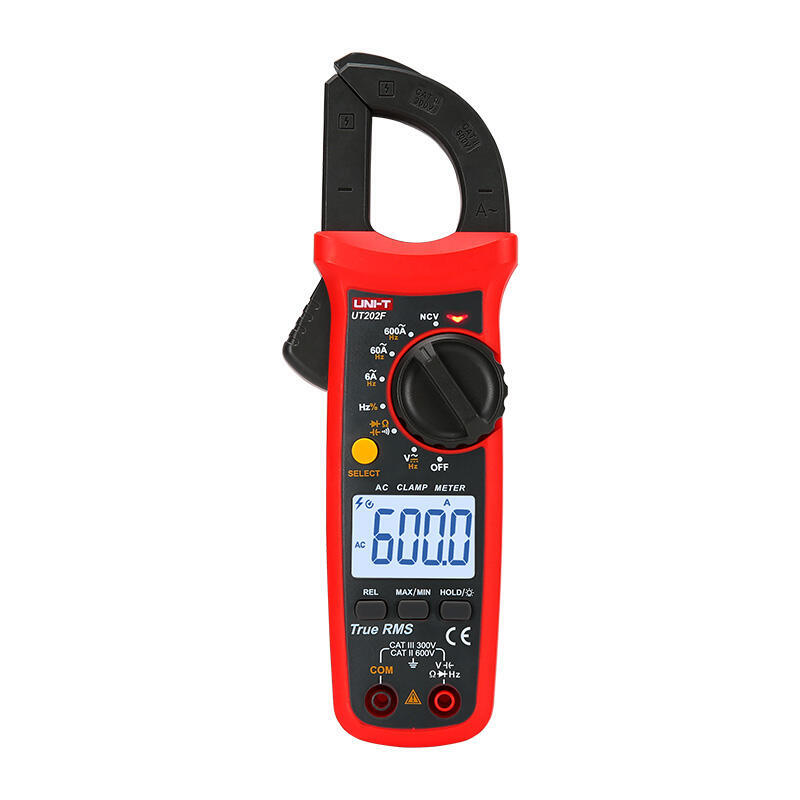 Uni-T Ut202f True Rms Clamp Meter, 600 A, 600 V Ac Dc, Ncv, 28 Mm Jaw, Frequency And Capacitance Measurement