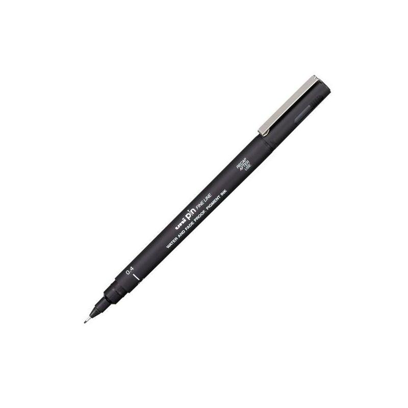 Uniball Marcador Permanente Calibrados Pin04-200(S) Negro -12u-
